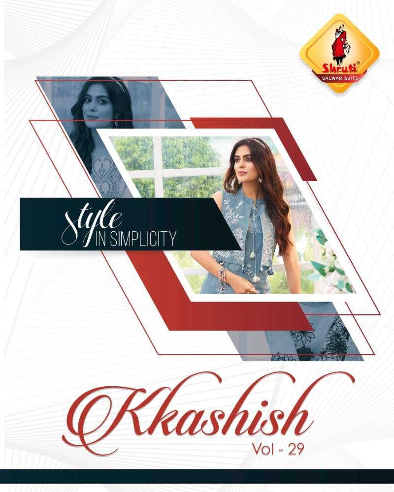 KKASHISH VOL 29 PURE COTTON LINEN WITH DIFFERENT TYPES OF STYLISH EMBROIDERY WORK KURTI BY SHRUTI SUITS BRAND POSTER